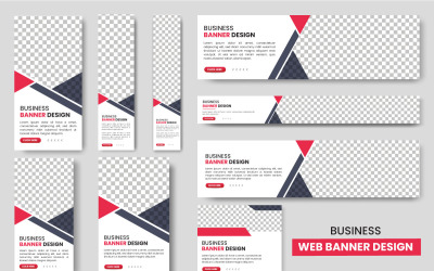 Web banner mall Set, horisontell header webberoll, cover header bakgrund designkoncept