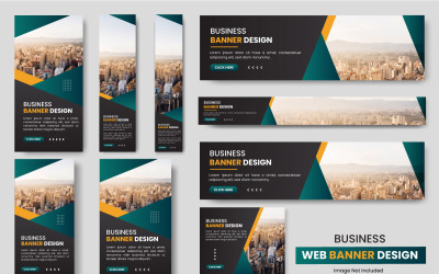 Web banner template Set, Horizontal header web banner, cover header background for website