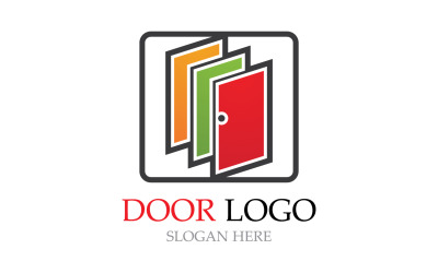 Logotipo de la puerta para el hogar y la construcción de plantilla vectorial v12