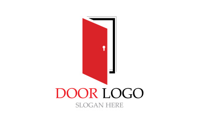 Logotipo de la puerta para el hogar y la construcción de plantilla vectorial v14