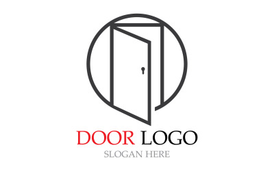 Logotipo de la puerta para el hogar y la construcción de plantilla vectorial v18