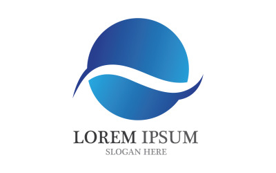 Plantilla de icono de playa de logotipo de onda azul de agua v41