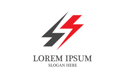 Şimşek logo flaş şimşek simgeler vektör v6