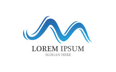 Water blue wave logo beach icon template v11
