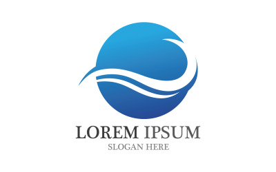 Water blue wave logo beach icon template v21