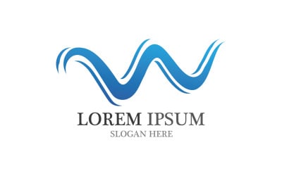 Water blue wave logo beach icon template v2