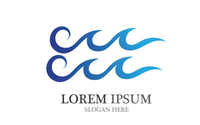 Water blue wave logo beach icon template v31