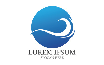 Water blue wave logo beach icon template v32