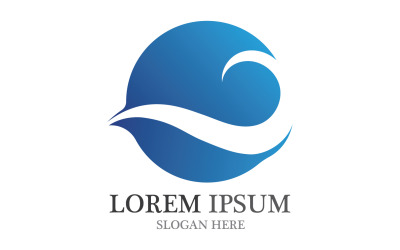 Water blue wave logo beach icon template v35