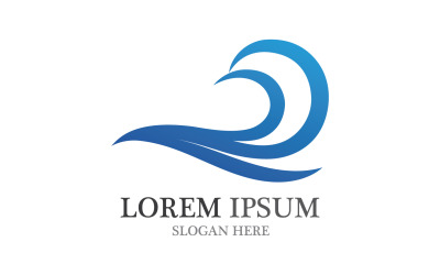 Water blue wave logo beach icon template v36