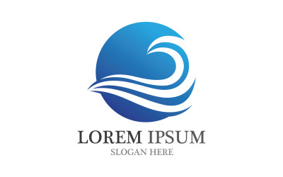 Water blue wave logo beach icon template v38