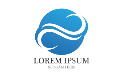 Water blue wave logo beach icon template v39