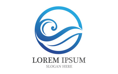 Water blue wave logo beach icon template v44