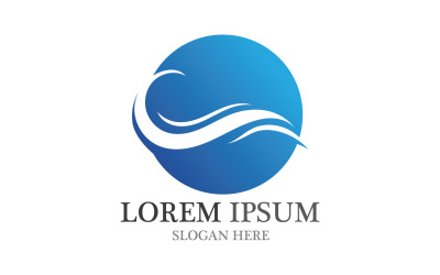 Water blue wave logo beach icon template v48