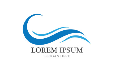Water blue wave logo beach icon template v5