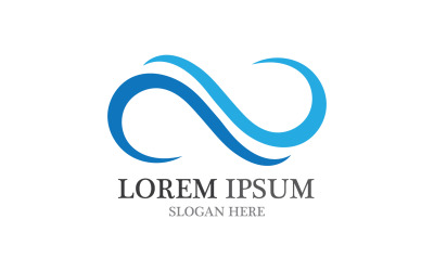 Water blue wave logo beach icon template v9