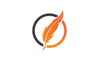 Feather pen write sign logo lawyer v11