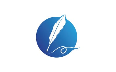 Feather pen write sign logo lawyer v14
