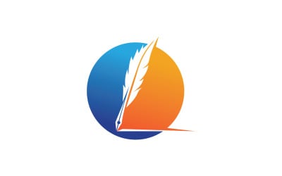 Feather pen write sign logo lawyer v9