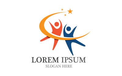 Team work community and family friend logo v28