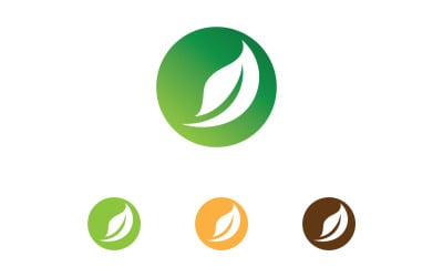 Eco green leaf nature fresh tree element logo v12