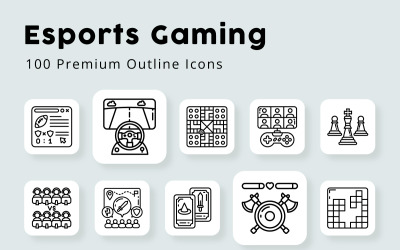 Esports Gaming Outline-ikoner