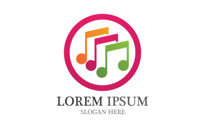 Music note player logo player audio  v18