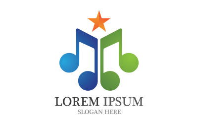 Music note player logo player audio  v1