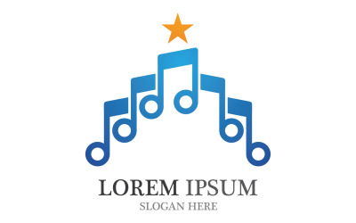 Music note player logo player audio  v4