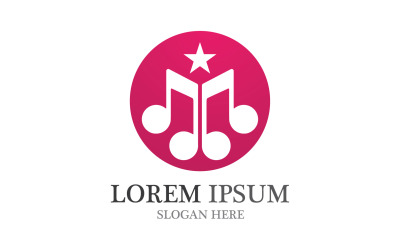 Music note player logo player audio  v6