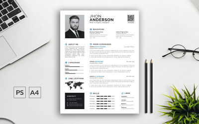 Nowoczesny i czysty szablon CV