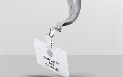 Cordino - Mockup di etichetta badge cordino
