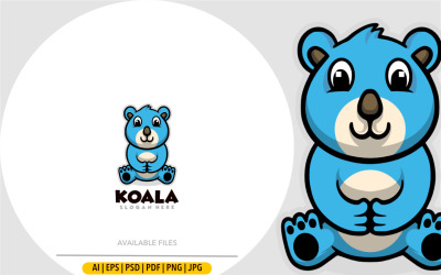 Diseño de logotipo de dibujos animados de mascota Koala