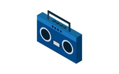 Estéreo coloreado e isométrico del vector en fondo