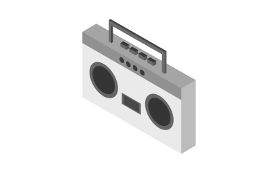 Estéreo isométrico en vector sobre fondo blanco