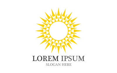 Güneş sarı vektör şablon logosu v12