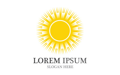 Güneş sarı vektör şablon logosu v3