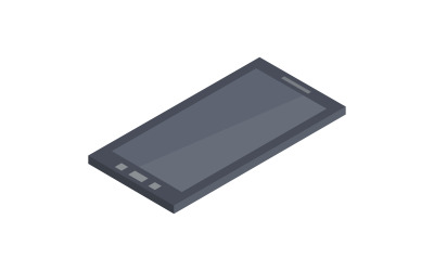 Isometrisk smartphone illustrerad på en vit bakgrund