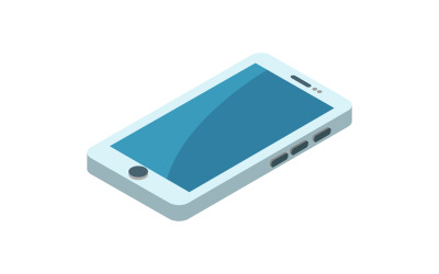 Isometrisk smartphone i vektor på vit bakgrund