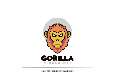 Roztomilé kreslené logo opičí hlavy