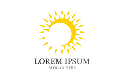 Sol amarillo vector plantilla logo v10