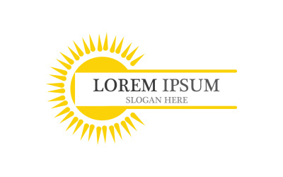 Sol amarillo vector plantilla logo v11