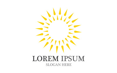 Sol amarillo vector plantilla logo v15