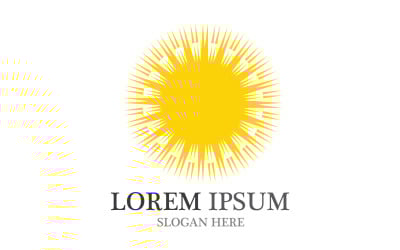 Sol amarillo vector plantilla logo v4