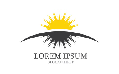 Sol amarillo vector plantilla logo v7