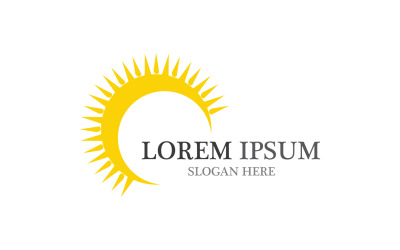 Sol amarillo vector plantilla logo v8