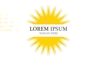 Sol amarillo vector plantilla logo v9