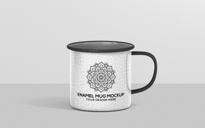 Taza de esmalte - maqueta de taza de esmalte de fogata