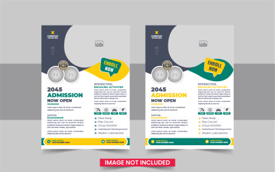 Back to school education admission flyer layout or School admission flyer template