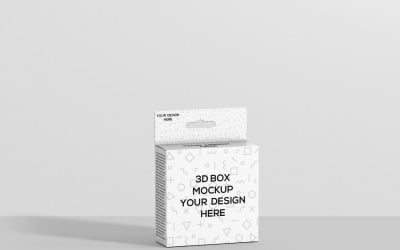 Caja Cuadrada - Maqueta de Caja Cuadrada con Colgador